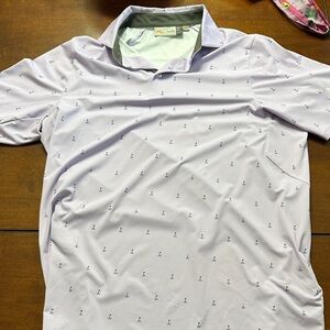 Lavender Polo Shirt with Subtle Pattern